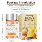 Orange Edible Glitter - 15g Food Grade Luster Dust Powder, Cake Decorating Sprinkle Glimmery Dust for Drinks, Wine, Fondant, Chocolate, Candy, Cookie, Vegan