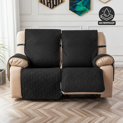 Genina Black Waterproof Loveseat Recliner Cover, Sofa Cover - Image 8