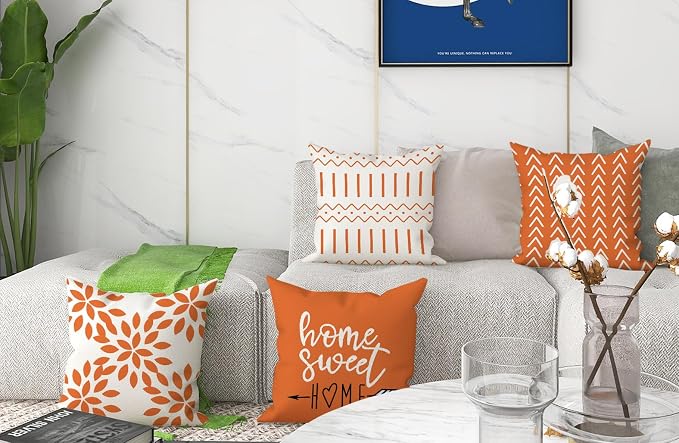YCOLL Fall Pillow Covers 22x22 Set of 4, Modern Sofa Throw Pillow Cover - Image 2