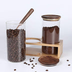 KKC HOME ACCENTS Coffee Beans Storage Canisters with Airtight Lids,Glass Storage Jars for Grinder Coffee,Loose Tea,Matcha,Nuts
