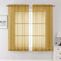 Gold Sheer Curtains 63 Inch Length 2 Panels, Rod Pockets Window Treatments by Lecloud