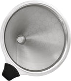 Pour Over Coffee Filters Compatible with Hario V60 02 03 & Chemex - Reusable Stainless Steel Permanent Filter Cone Dripper Coffee Maker and Bar Accessories