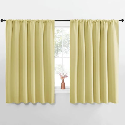 NICETOWN Blackout Curtains for Bedroom, Paler Yellow, 1 Pair, 62 by 63-inch by NICETOWN