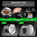 IKAPE Coffee Products, 53mm Coffee Distributor & Hand Tamper, Adjustable Depth Espresso Distributor Fits All 53mm Espresso Portafilter, Compatible with 54MM Breville Bottomless Portafilter (Black)