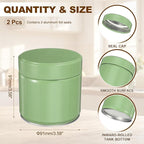 uxcell 2Pcs Round Tea Canisters, 4" x 4" Airtight Metal Tea Containers for Loose Tea, Coffee Beans, Spices - Durable, Compact, and Stylish Storage Tea Tin (Silver Green)