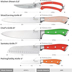 Elihome Cutting Pastry Board and 5-piece Premium Stainless Steel Kitchen Knife Set
