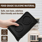 Jopgeey Espresso Tamping Mat, Coffee Tamper Mat for Espresso Machine, 10.4"x7.4" Food Grade Silicone Pad for Barista Acceessories, Waterproof Heat Resistant Tamp Station for Counter (Black)