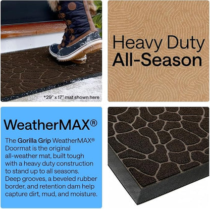 GORILLA GRIP 100% Waterproof All-Season WeatherMAX Doormat, US Designed Natural - Image 4
