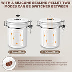 ShanSon Coffee Canister Airtight Coffee Container Stainless Steel Coffee Bean Storage Container with Scoop Coffee Canister for Beans Grounds Sugar Flour Tea Cereal,11OZ, White