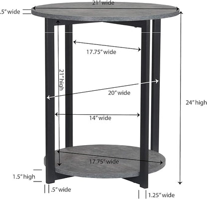 Household Essentials Jamestown Round Side End Table - Image 3