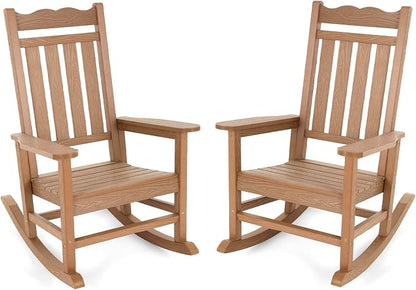Stoog Patio Rocking Chairs Set of 2, All-Weather Outdoor & Indoor Porch Rocker by Stoog