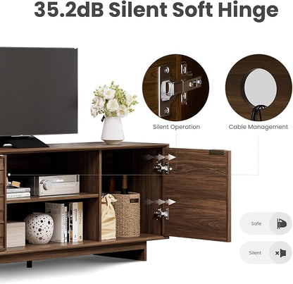 COLAMY TV Stand with Two Doors, Entertainment Center 59" with Adjustable - Image 5