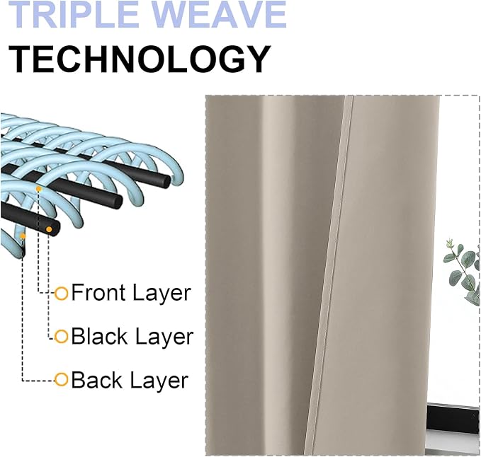 Simplebrand Ava Stone Short Blackout Curtains - Image 5