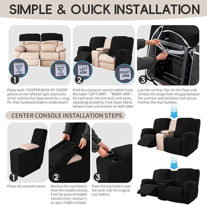 6-Piece Recliner Loveseat Covers - Image 8