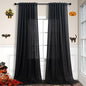 Modern Black Linen Curtains 96 Inches Long by Pitalk
