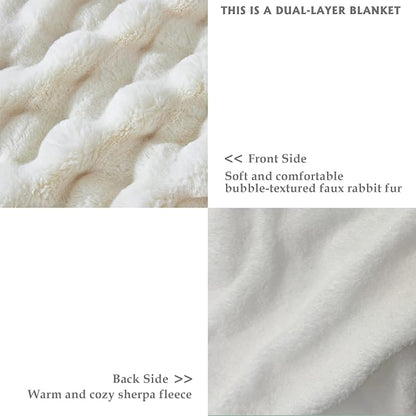 50x60 Inches Ultra-Soft Fuzzy Faux Fur Plush Throw Blanket - Image 3