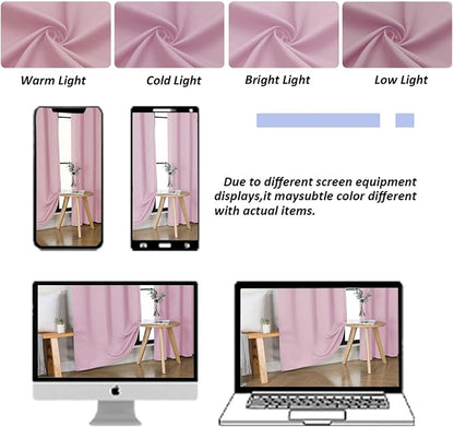 Simplebrand Ava Pink Blackout Curtains - Image 8