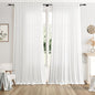 Off White Large Window Curtains Light Filtering Semi Sheer Privacy Linen by Nanspring