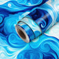 HOMETITUTE Artistic Blue Swirl Wave Pattern Wallpaper Peel and Stick Contact by HOMETITUTE