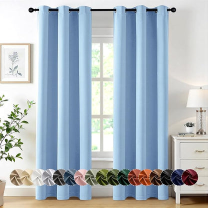 MIULEE Blackout Curtains for Bedroom 2 Panels 40 x 84 Inch Long Sky Blue | by MIULEE