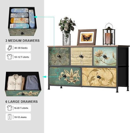 Tohomeor Dresser with Drawers for Bedroom Chest of Drawers Fabric Dresser for - Image 4
