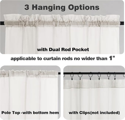 Chyhomenyc Ivory Sheer Curtains 78 Inches Long 2 Panels Set - Image 7