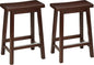 Amazon Basics Solid Wood Saddle-Seat Counter Height Bar Stools by AmazonBasics