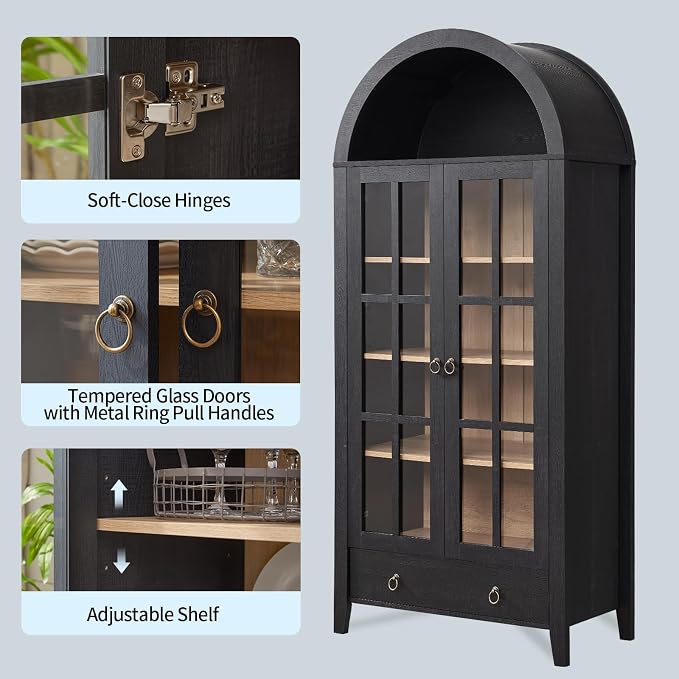 RowyPoey Farmhouse Arched Cabinet - Image 6