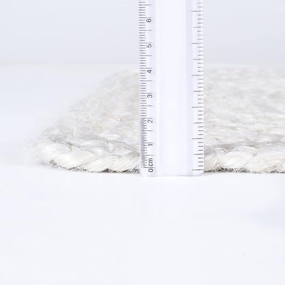 Hausattire Hand Woven Jute Braided Rug, Off White | 100% natural jute, - Image 3