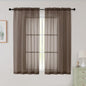 Sheer Chocolate Curtains for Bedroom Living Room 54 Inch Length 2 Panels Set by WelvetBLK
