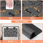 Pet Feeding Mat-Absorbent Pet Placemat for Food and Water Bowl, with Waterproof Rubber Backing, Quick Dry Water Dispenser Mat for Dog and Cat (17"x27", Bones)