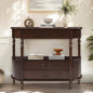 Solid Wood Retro Curved Console Table by HMFULE