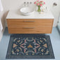 Dark Blue 2x3 Small Rugs for Bathroom Non Slip, Washable Vintage Boho Insect by HazoHaus