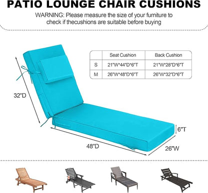 Chaise Lounge Cushions Outdoor 80x26x6 Inch, Fade Resistant 6'' Thicken Outdoor - Image 3