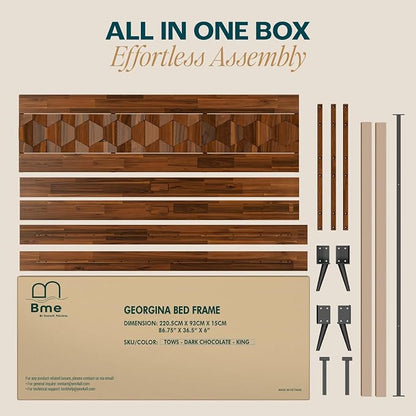 Bme Georgina Signature Dark Choco Bed Frame, King Bed Frame and Headboard - Image 7