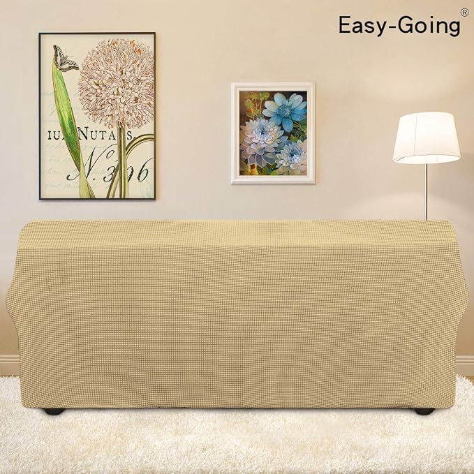 Easy-Going Stretch Oversized Sofa Couch Slipcover Washable Beige | 1-Piece - Image 4