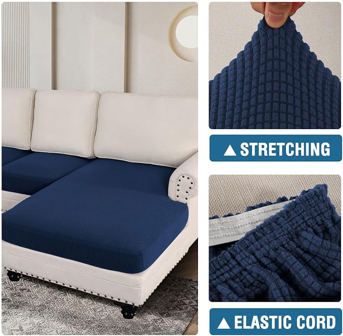 H.VERSAILTEX Sectional Couch Covers 3 Pieces Sofa Seat Cushion Covers L Shape - Image 6