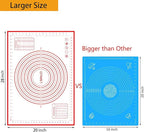 Silicone Baking Mat，Non Stick Rolling Dough with Measurements for Pie Pizza Cookies Fondant Making，Extra Thick Non Slip Silicone Pastry Mat