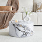Round Coffee Table Living Room Table, Modern White Faux Marble Center Couch by BAOPIN
