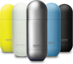 asobu Capsule Bottle Stainless Steel Double Wall Insulated Travel Water Bottle – Lid Doubles as a Cup 14 Ounce (Silver)