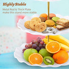 3 Tier Cupcake Stand Holder, Plastic Cup Cake Stand Towel with Tiered Serving Tray for Cupcakes, Donuts, Fruits and More, White (White)