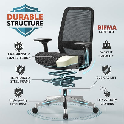 ErgoSift M2 Ergonomic Office Chair High Back Mesh Computer Desk Chair - Image 9