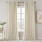 95 Inches Length Cream Colored Custom Blackout Linen Curtains Ivory Cream Pinch by Topfinel