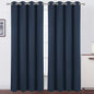 Navy Blue Thermal Blackout Curtains/52 x 95 Inch/Set of 2 Panels Room Darkening by Lemomo