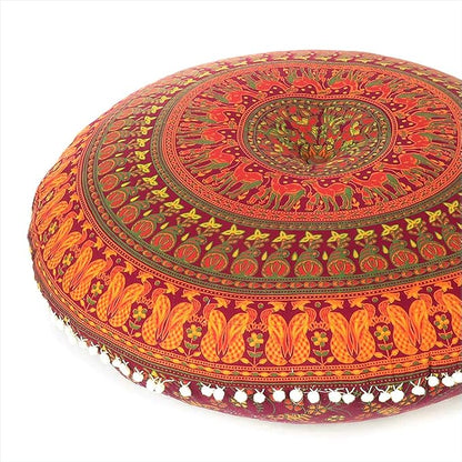 Mandala Floor Pillow Cover Meditation Cushion Seating Throw Hippie Round by EyesofIndia