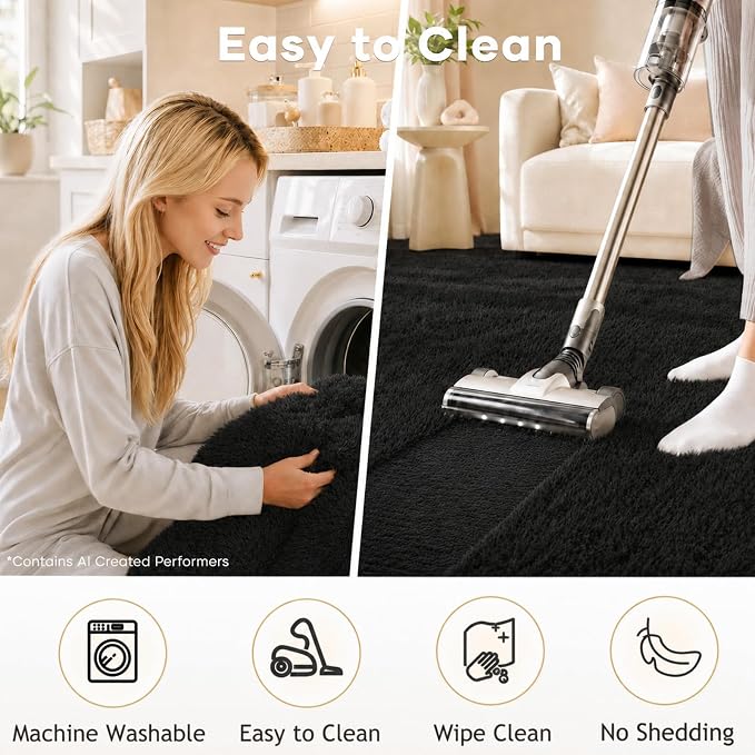 Ophanie Runner Rug for Hallway, 3x8 Washable Non-Slip Fluffy Soft Bedside Rugs - Image 3