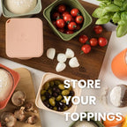 Babadoh Pizza Dough Proofing Silicone Containers with Lids | Pizza Making Accessories | Set of 3 | Multi Spice (1 Sesame, 1 Scallop, 1 Nduja) | Original Size (make 12" Pizzas)