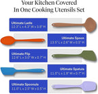 GIR: Get It Right Spatula Set for Cooking - 5-Piece Mediterranean Color - Heat Resistant to 425°F & No-Scratch on Nonstick Cookware - Dishwasher-Friendly Cooking Utensils & Silicone Spatulas