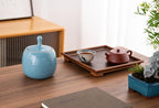 Kitchen Canisters Vintage Ceramic Food Storage Jar with Airtight Lid for Tea, Coffee, Herb, Sugar, Spice, Nuts (Blue(ICE))