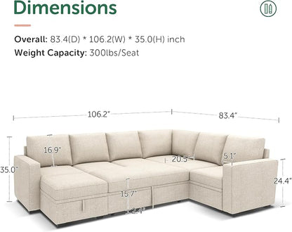 HONBAY Modular Sectional Sleeper Sofa - Image 2